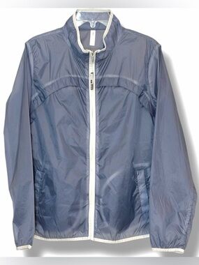 GAP Fit Women’s Windbreaker Lightweight Rain Jacket Blue Large